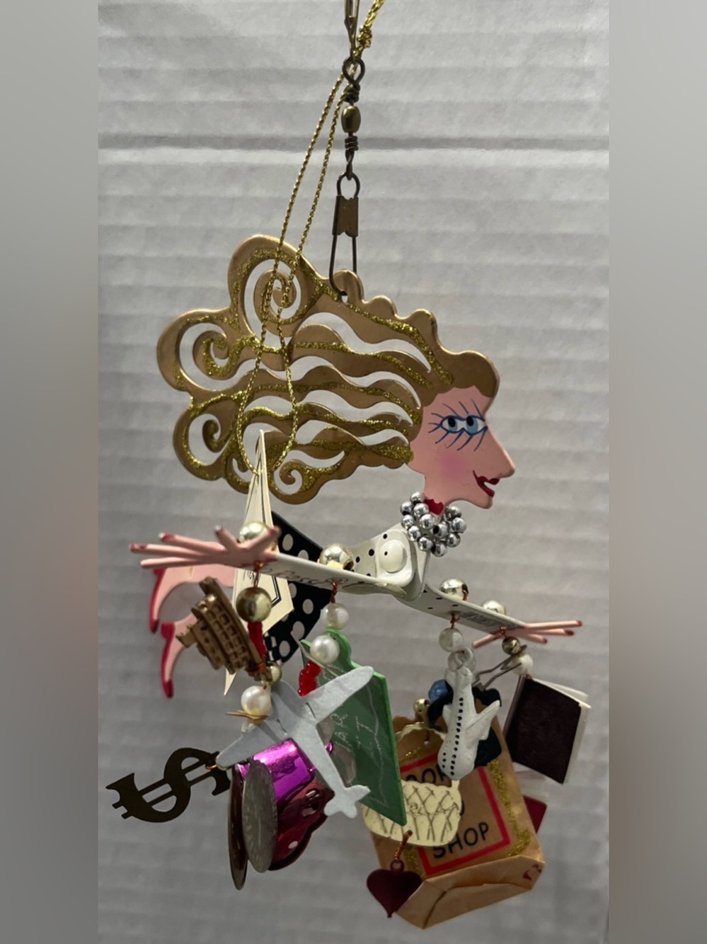 Karen Rossi for Silvestri Fanciful Flights Born to Shop Ornament Piece